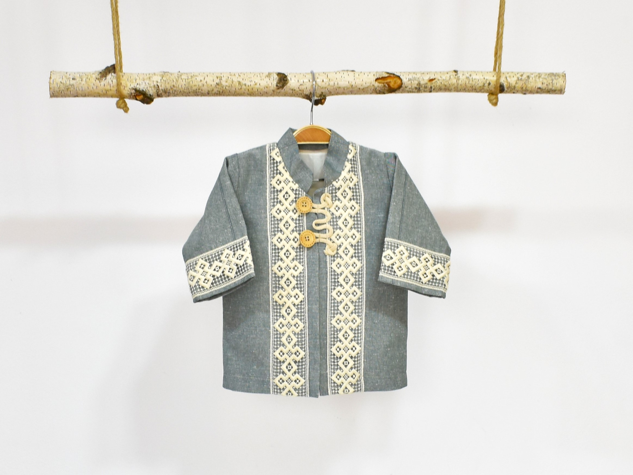 Jacheta vernil pentru botez băieți “Boabe de Grau”